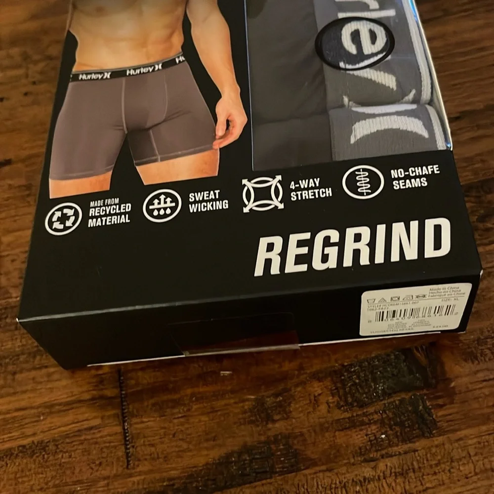 Hurley 3 Pack Boxer Briefs XL All Black